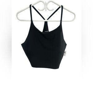 Old Navy Black Strappy Active Crop Top